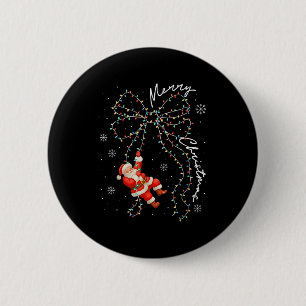 Frohe Weihnachten Rote Santa-Mütze Rentier Weihnac Button