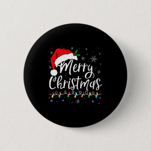 Frohe Weihnachten Rote Santa-Mütze Rentier Weihnac Button