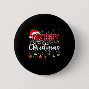 Frohe Weihnachten Rote Santa-Mütze Rentier Weihnac Button