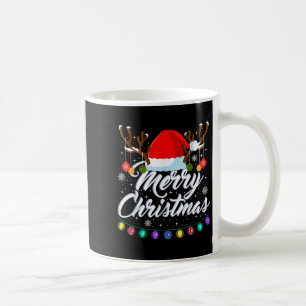 Frohe Weihnachten Rote Santa-Mütze Rentier Weihnac Kaffeetasse
