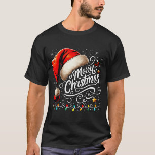 Frohe Weihnachten Rote Santa-Mütze Weihnachten Mat T-Shirt