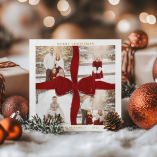 Frohe Weihnachten Rote Schleife 4 Foto Feiertagska