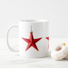 Frohe Weihnachten Rote Sterne Dekoration Foto Kaffeetasse
