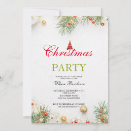 Frohe Weihnachten | Rote Typografie Einladung