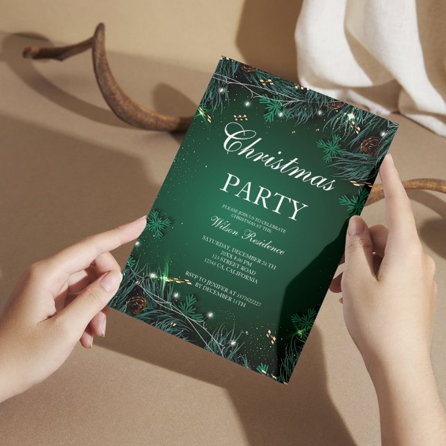 Frohe Weihnachten | Rote Typografie Einladung (Von Creator hochgeladen)