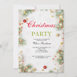Frohe Weihnachten | Rote Typografie Einladung