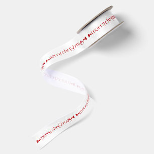Frohe Weihnachten rote Typografie-Vorlage Satinband