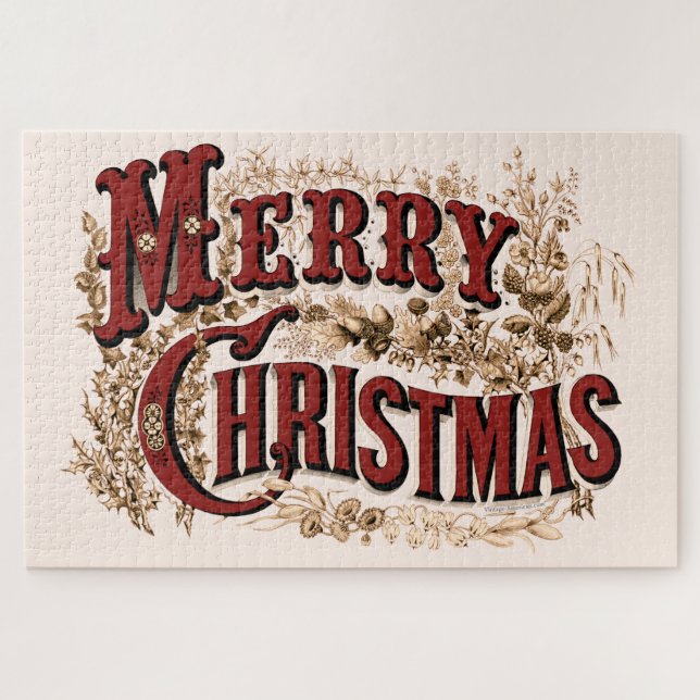 Frohe Weihnachten - Rote und Gold Postkarte (Horizontal)