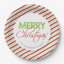 Frohe Weihnachten | Rote und grüne Streifen
