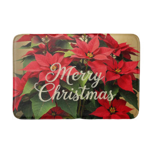 Frohe Weihnachten Rote Weihnachtssterne Badematte