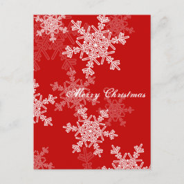 Frohe Weihnachten Rote weiße Schneeflocken Minimal