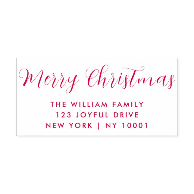 Frohe Weihnachten Rote weiße Typografie Permastempel (Design)