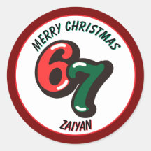Frohe Weihnachten rote Zahlen 6 & 7 benutzerdefini