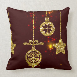 Frohe Weihnachten Roter Feiertag Glitzer Sparkling Kissen