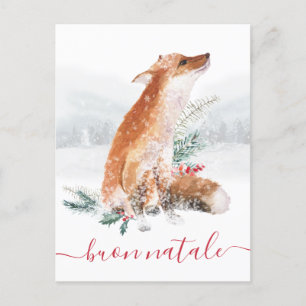 Frohe Weihnachten Roter Fuchs Winterwaldszene Postkarte
