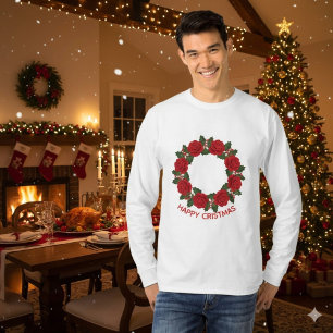 Frohe Weihnachten Roter Rosenkranz Frohe Weihnacht T-Shirt