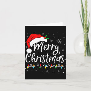 Frohe Weihnachten Roter Santa Hut Rentier Weihnach Karte