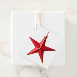 Frohe Weihnachten Roter Stern Dekoration mit Text Geschenkanhänger