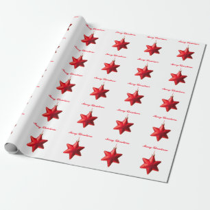 Frohe Weihnachten Roter Stern Dekoration mit Text Geschenkpapier