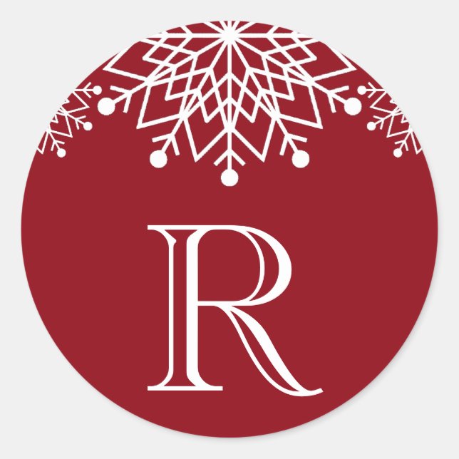 Frohe Weihnachten | Roter und weißer Umschlag Aufk Runder Aufkleber (Vorderseite)