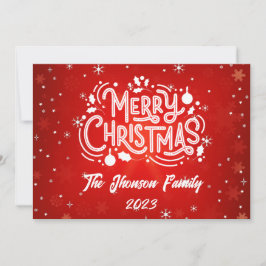 Frohe Weihnachten Roter Winter Schneeflocken Einladung