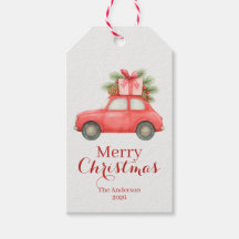 Frohe Weihnachten Rotes Auto – Personalisierter Fe