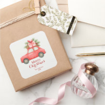 Frohe Weihnachten Rotes Auto – Personalisierter Fe