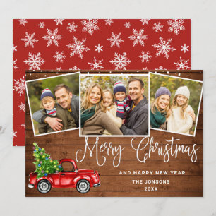 Frohe Weihnachten Rotes Farm Truck 3 Foto