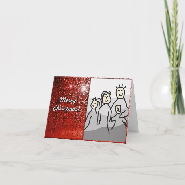 Frohe Weihnachten rotes Frost mit Foto (Vorderseite)