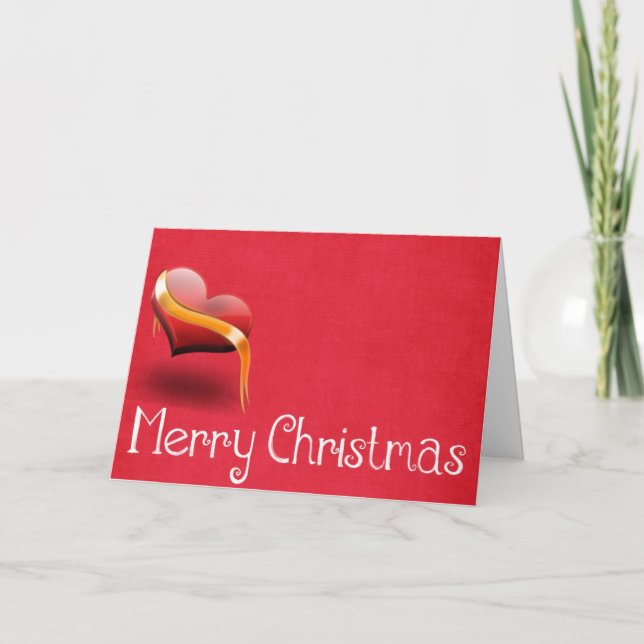 Frohe Weihnachten Rotes Herz wünschen (Vorderseite)