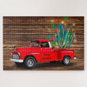 Frohe Weihnachten Rotes Lastwagen mit Agavenbaum u