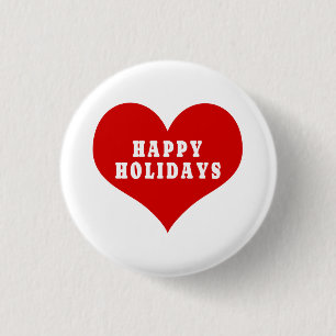 FROHE WEIHNACHTEN Rotes Liebesherz Knopf Button