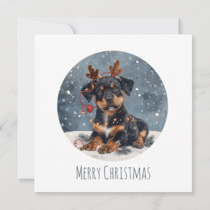Frohe Weihnachten Rottweiler Dog Reindeer