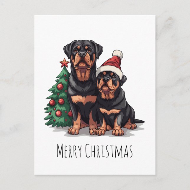 Frohe Weihnachten Rottweiler Dog Weihnachtsbaum (Vorderseite)