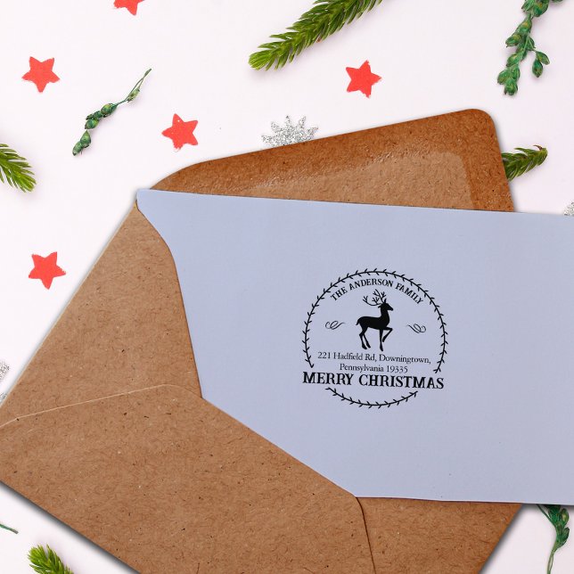 Frohe Weihnachten, Rücksendeadresse für die Famili Gummistempel (Von Creator hochgeladen)
