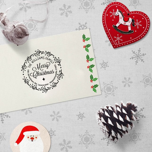 Frohe Weihnachten, Rücksendeadresse für die Famili Gummistempel (Von Creator hochgeladen)