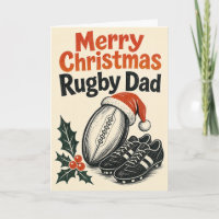 Frohe Weihnachten Rugby-Vater-Karte