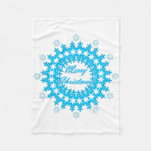 Frohe Weihnachten rund Schneeflocken Winter weiß Fleecedecke