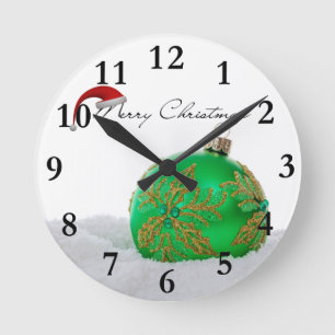 Frohe Weihnachten Runde Wanduhr