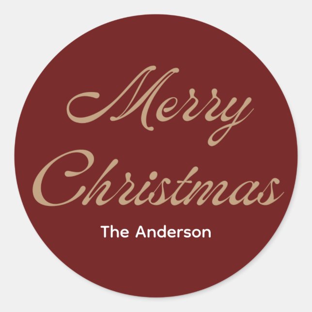 frohe Weihnachten Runder Aufkleber (Vorderseite)