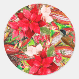 Frohe Weihnachten! Runder Aufkleber