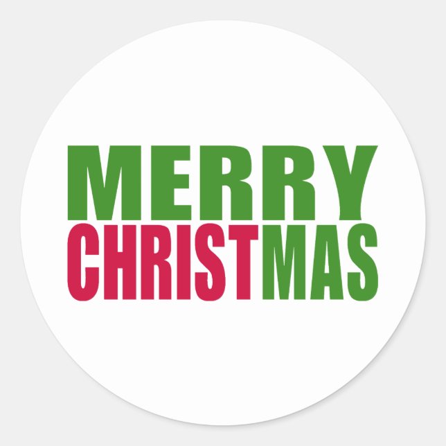 Frohe Weihnachten Runder Aufkleber (Vorderseite)