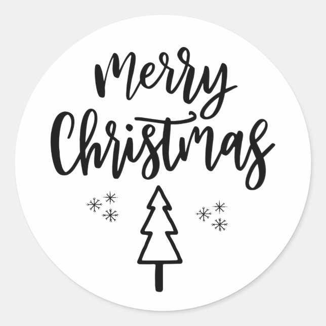 Frohe Weihnachten Runder Aufkleber (Vorderseite)