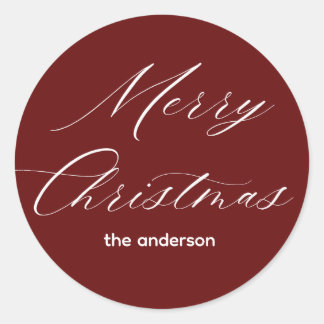 frohe Weihnachten Runder Aufkleber