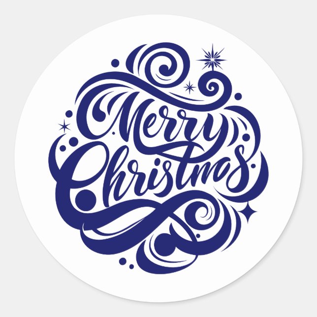 Frohe Weihnachten Runder Aufkleber (Vorderseite)