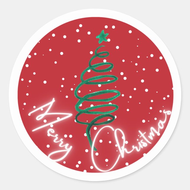 Frohe Weihnachten Runder Aufkleber (Vorderseite)