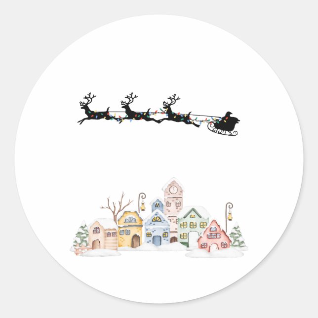 Frohe Weihnachten Runder Aufkleber (Vorderseite)