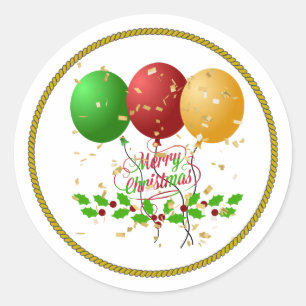 Frohe Weihnachten Runder Aufkleber