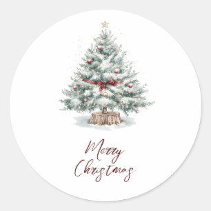 Frohe Weihnachten Runder Aufkleber