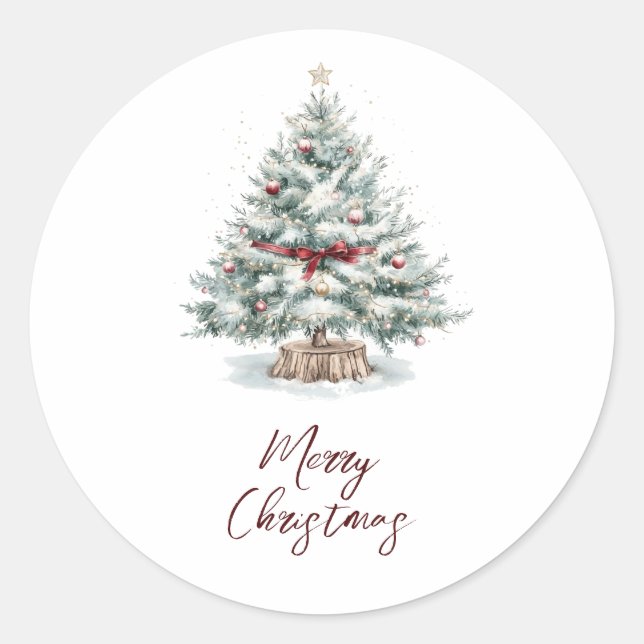 Frohe Weihnachten Runder Aufkleber (Vorderseite)